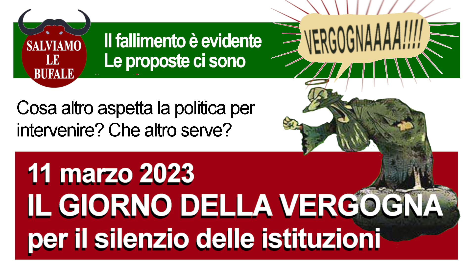 11 marzo: sarà il giorno della Vergogna per il silenzio delle istituzioni.