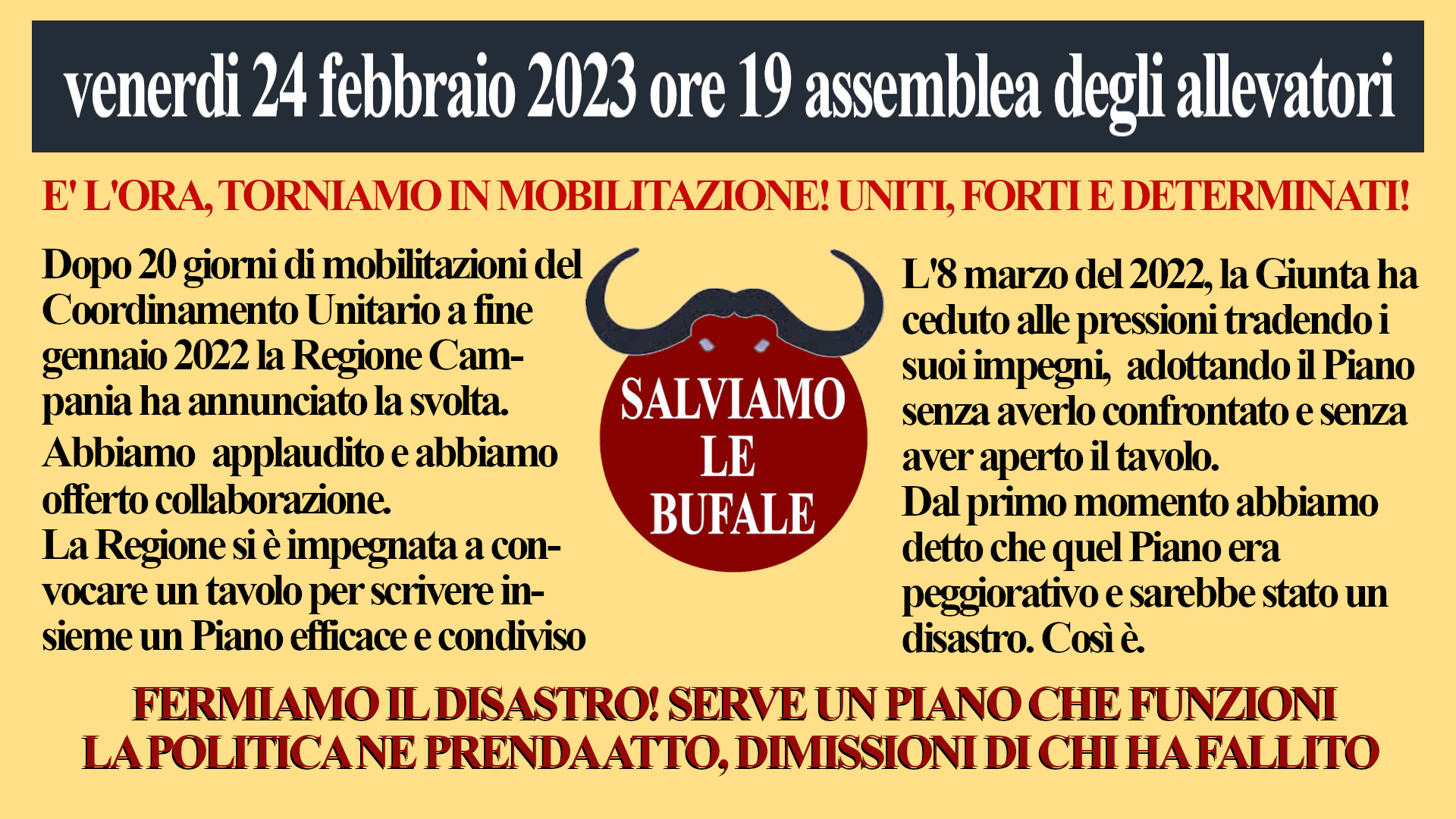 Un anno fa si preparava il tradimento contro gli allevatori. Hanno fallito, la politica ne prenda atto.