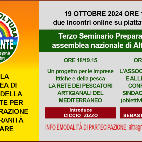 19.10.24 Verso l’assemblea nazionale. Workshops con i pescatori e gli allevatori