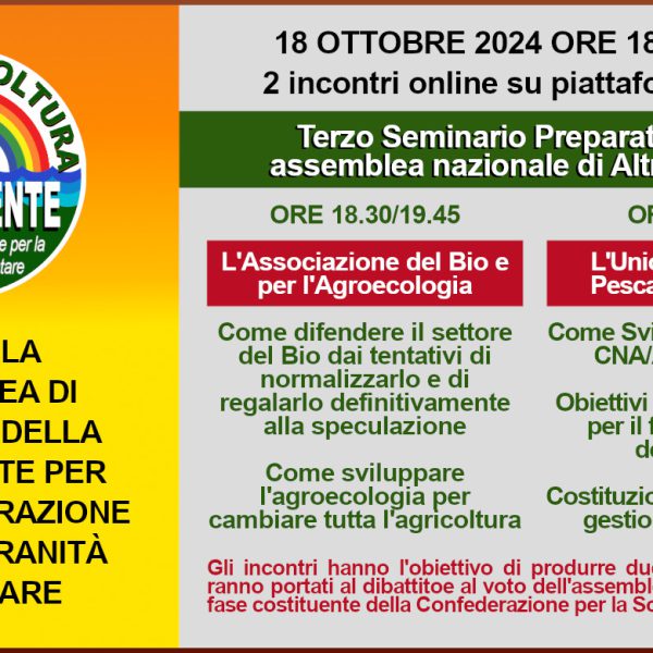 18 /10 Due Workshop. Il Bio e L’unione Agricoltori, Pescatori e Artigiani