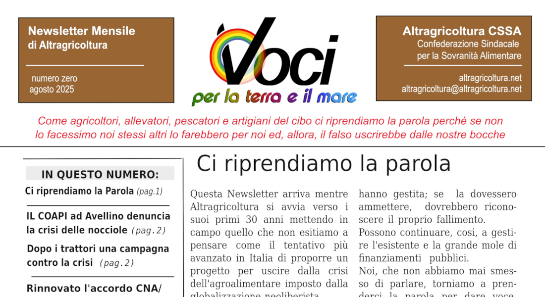 Ci riprendiamo la parola. L'editoriale della Newsletter di Agosto copertina_articolo_numerozero