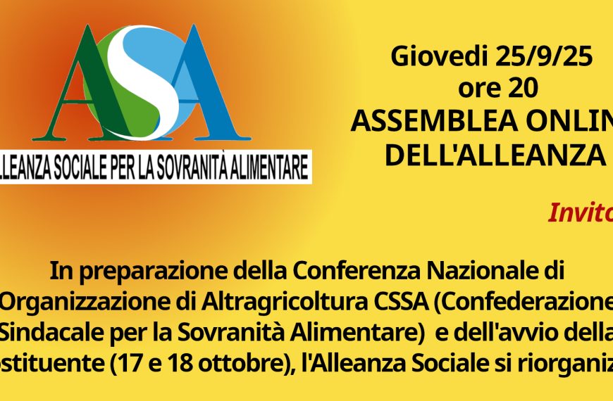 Rafforzare l’Alleanza fra chi produce il cibo e chi ne fruisce con la Sovranità Alimentare