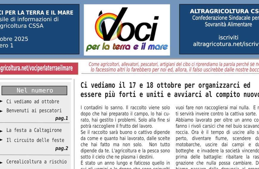 Altragricoltura. Il Magazine di ottobre è online! Il lavoro carsico si fa fiume
