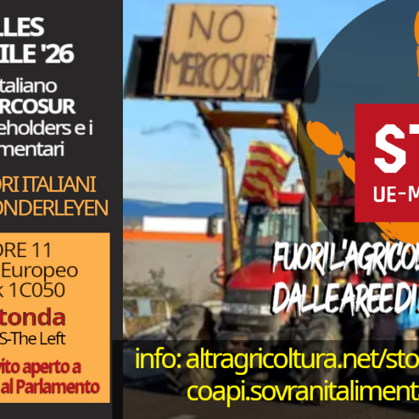 23 aprile 2026. Evento a Bruxelles nel Parlamento della campagna italiana #stopuemercosur.