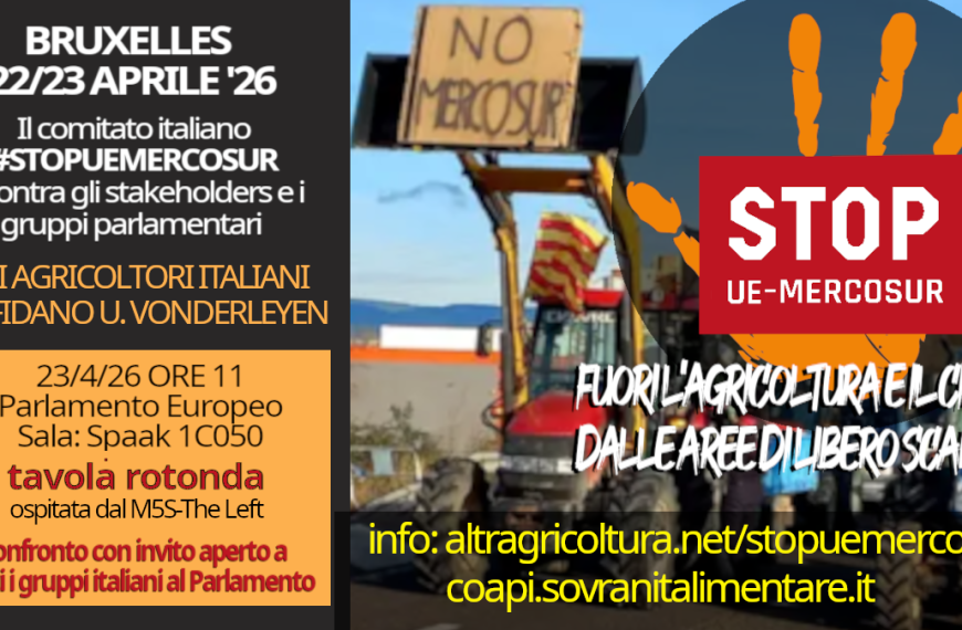 23 aprile 2026. Evento a Bruxelles nel Parlamento della campagna italiana #stopuemercosur.