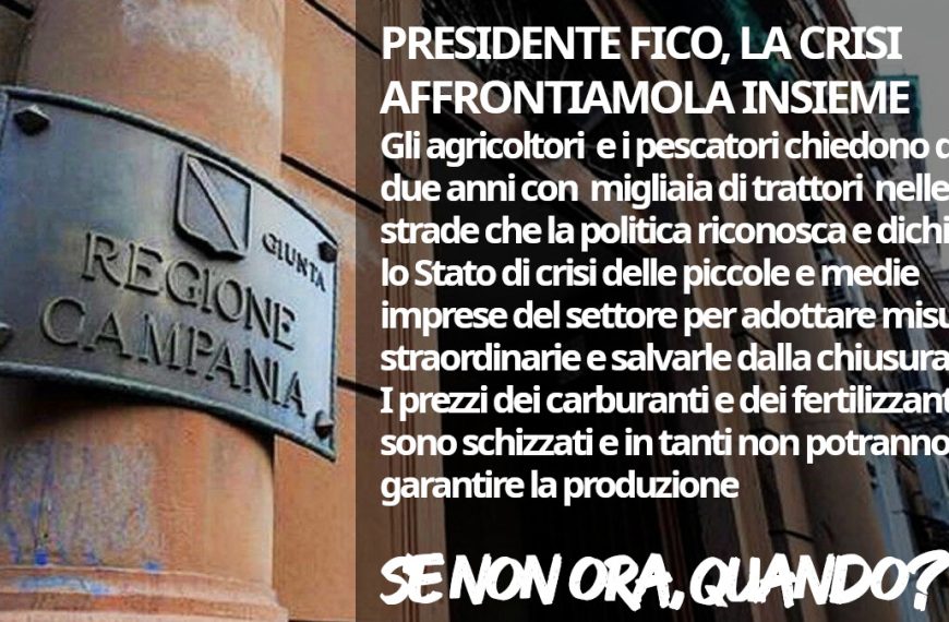 #SENONORAQUANDO? 21 aprile manifestazione con presidio alla Presidenza della Regione a Napoli