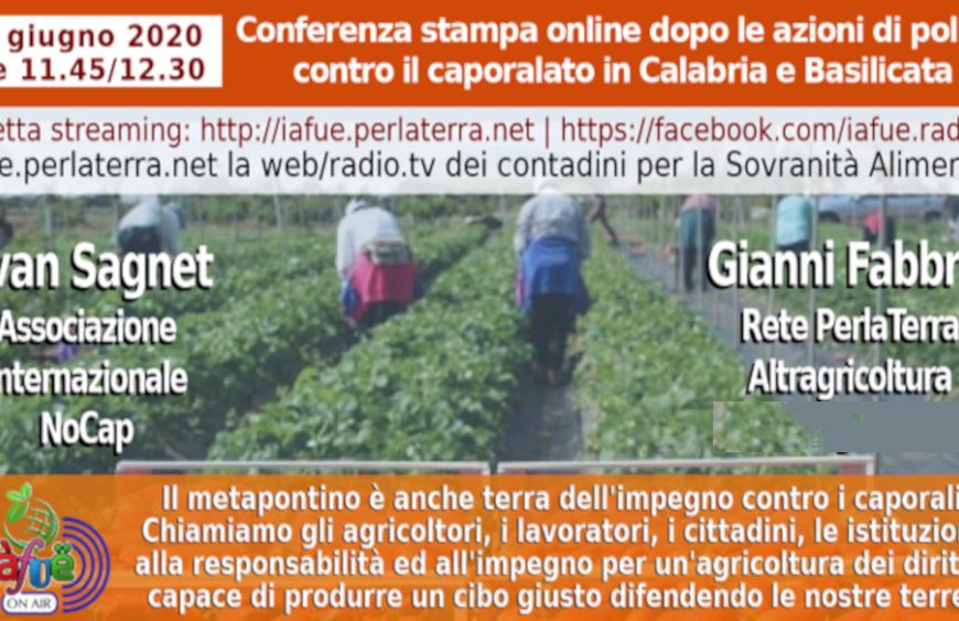 Invito alla Conferenza stampa dopo il blitz contro il caporalato nel metapontino e nella piana di sibari