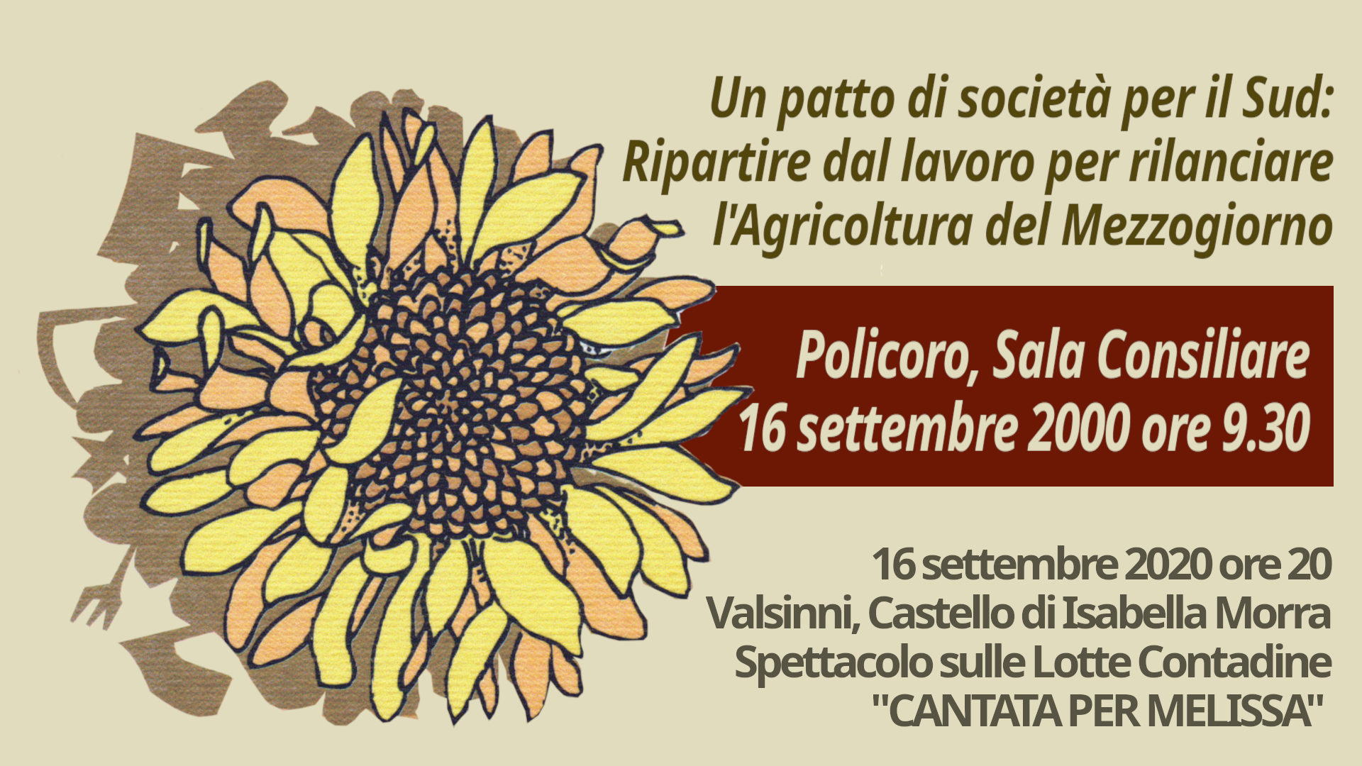 Ripartire dal lavoro per rilanciare l’agricoltura del Sud. Il convegno del settembre 2000